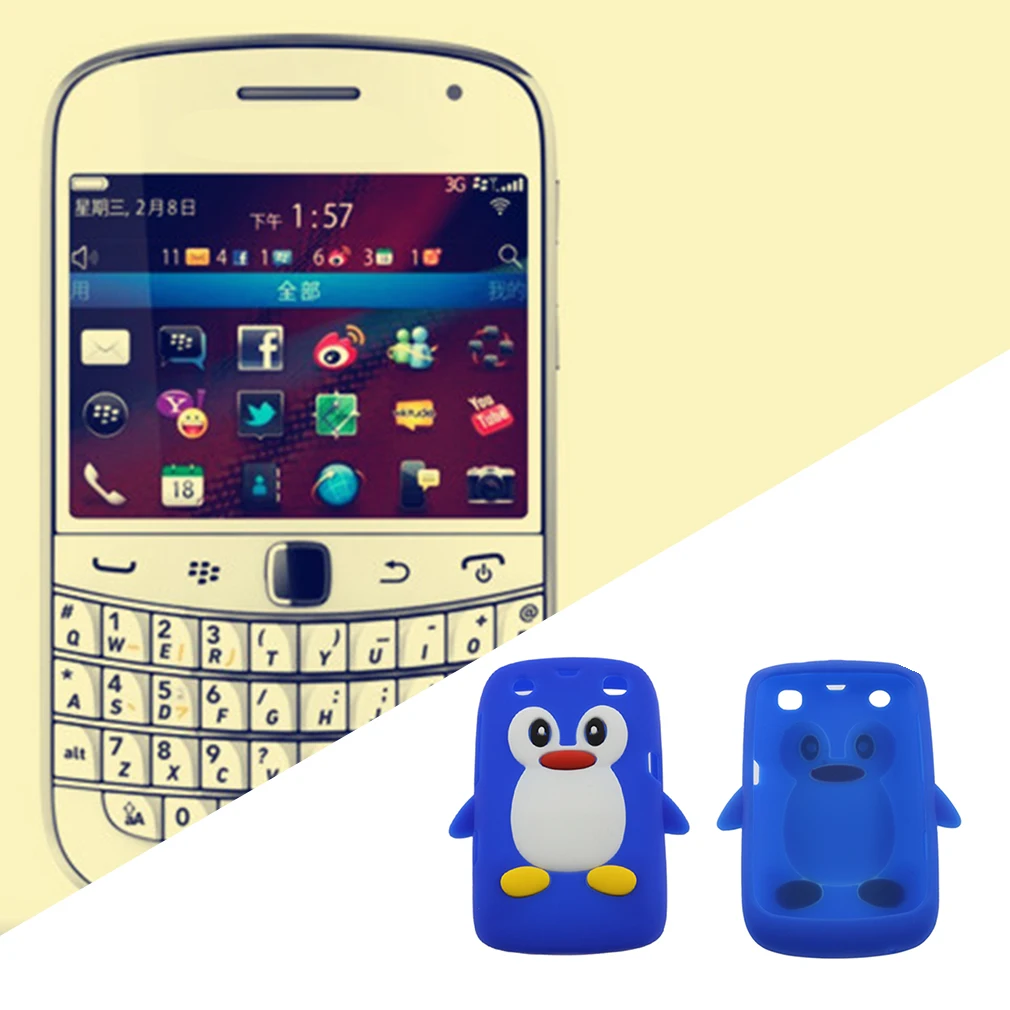 Funda de silicona con forma de pingüino en 3D para teléfono móvil, para Blackberry 9360 /9350 /9370/Curve PT163, diseño exquisito y duradero - imagen 2