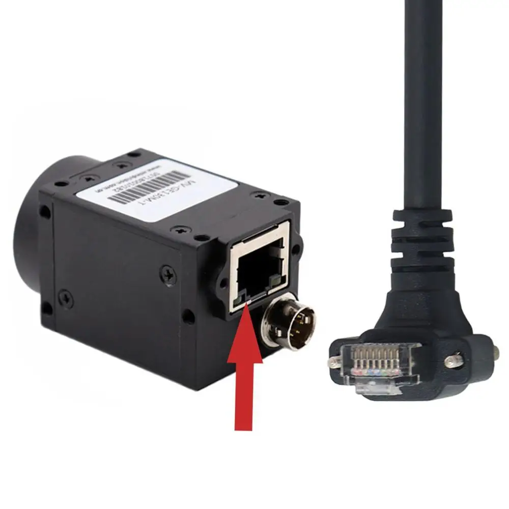 Cable Ethernet Up Angled RJ45 Vision, Cable de parche Flexible resistente al desgaste, bloqueo de tornillo Cat6 para GigE CCD, bandeja de alta flexibilidad de 50cm - imagen 3