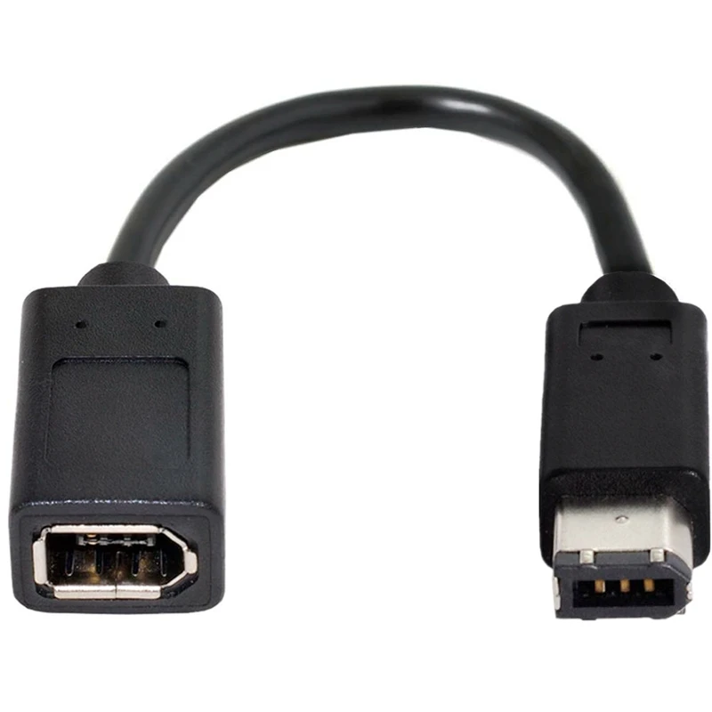 IEEE 1394-Cable 1394 de 6 pines hembra a 1394b, 6 pines macho Firewire 400 a 400 macho a hembra, Cable corto de extensión de 20cm - imagen 4