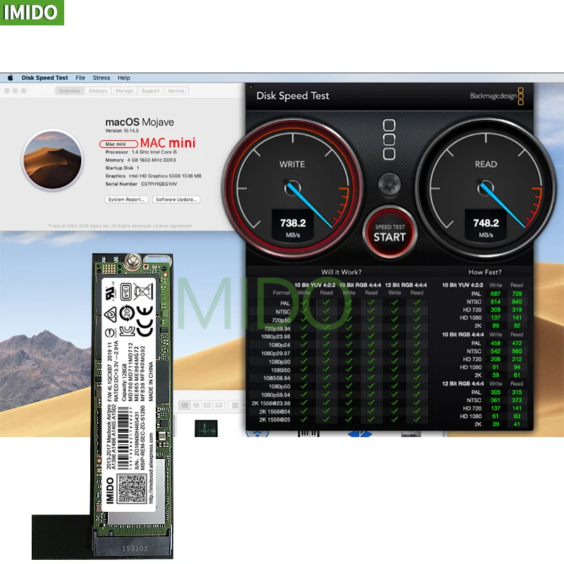 SSD apto para Mac Mini A1347 con herramientas de instalación, tira SD de 1,8 pulgadas, arreglo PCIE NVME, Compatible con el modelo A1347 Imido - imagen 4