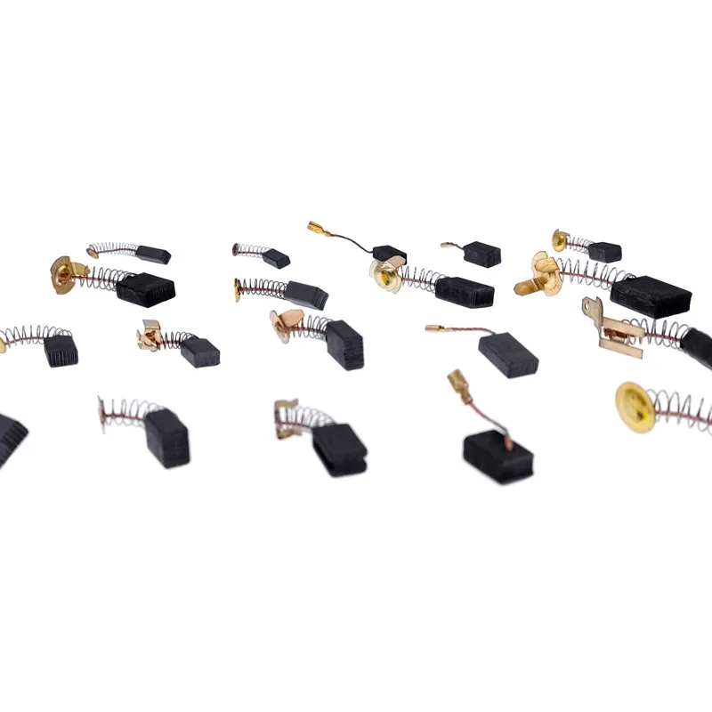 Taladro de cepillo de carbono, amoladora eléctrica de repuesto de cepillo de carbono, piezas de repuesto de cobre de grafito para motores eléctricos, cepillo de grafito, 10 Uds.