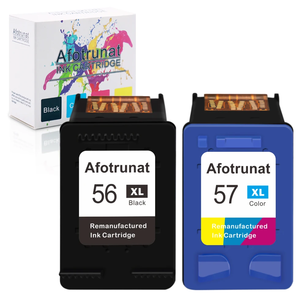 Afotrunat 56XL 57XL Cartuchos de Tinta Replacement para HP 56 57 XL para Impresoras HP DeskJet 450ci 5150 5550, 4212 4215