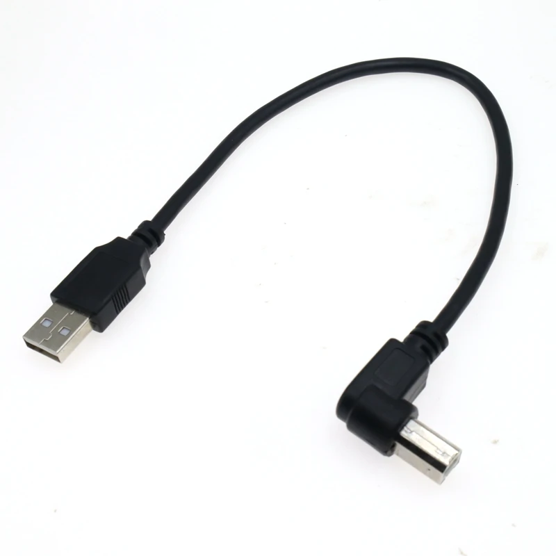 USB 2.0 A to B Type Male to Male 90 Degree UP, Down, Left and Right Corner Cable For Canon Epson HP ZJiang Label Printer DAC - imagen 5