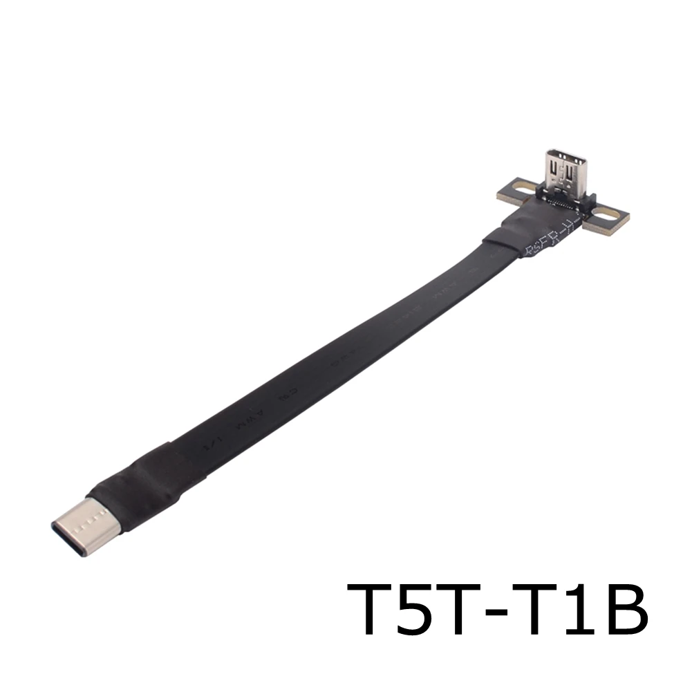 Cable de extensión plano USB 3,1 tipo C a tipo C, Cable FPC plegable de 90 grados macho a hembra con soporte para fotografía aérea FPV - imagen 2