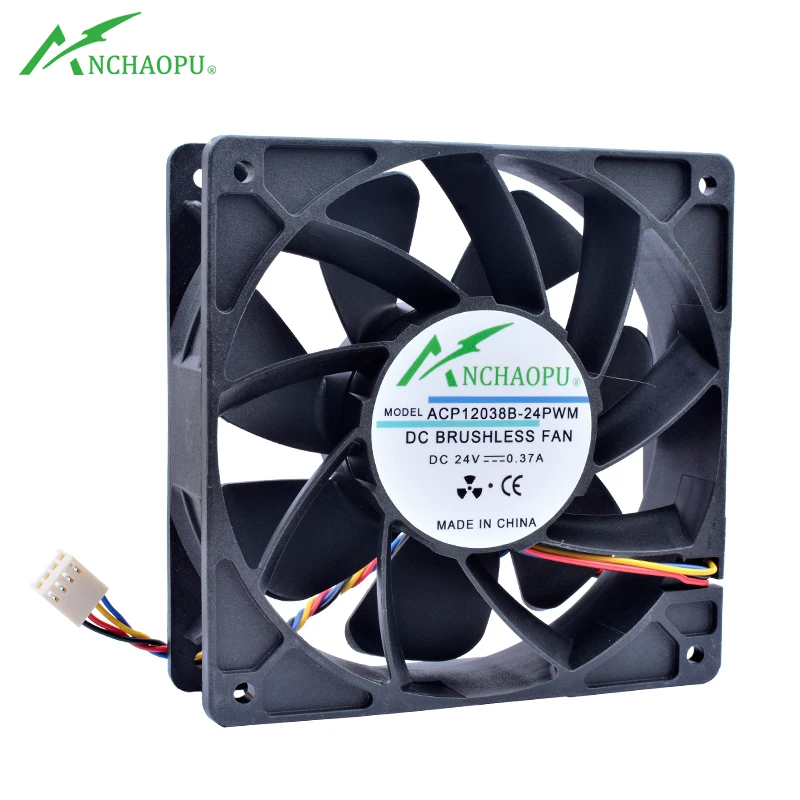 ACP12038B-24PWM ventilador de 120mm 12cm 120x120x38mm DC24V 0.37A doble bola 4 líneas PWM ventilador de refrigeración con control de velocidad para caja de inversor