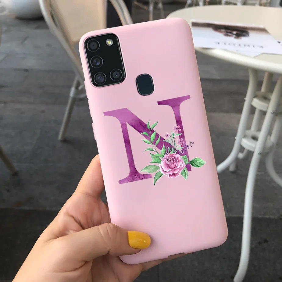 Funda de teléfono con letras A la moda para Samsung Galaxy A21s, funda de teléfono suave para Samsung A21s A217F, funda completa de 6,5 pulgadas SM-A217F A 21 s - imagen 4
