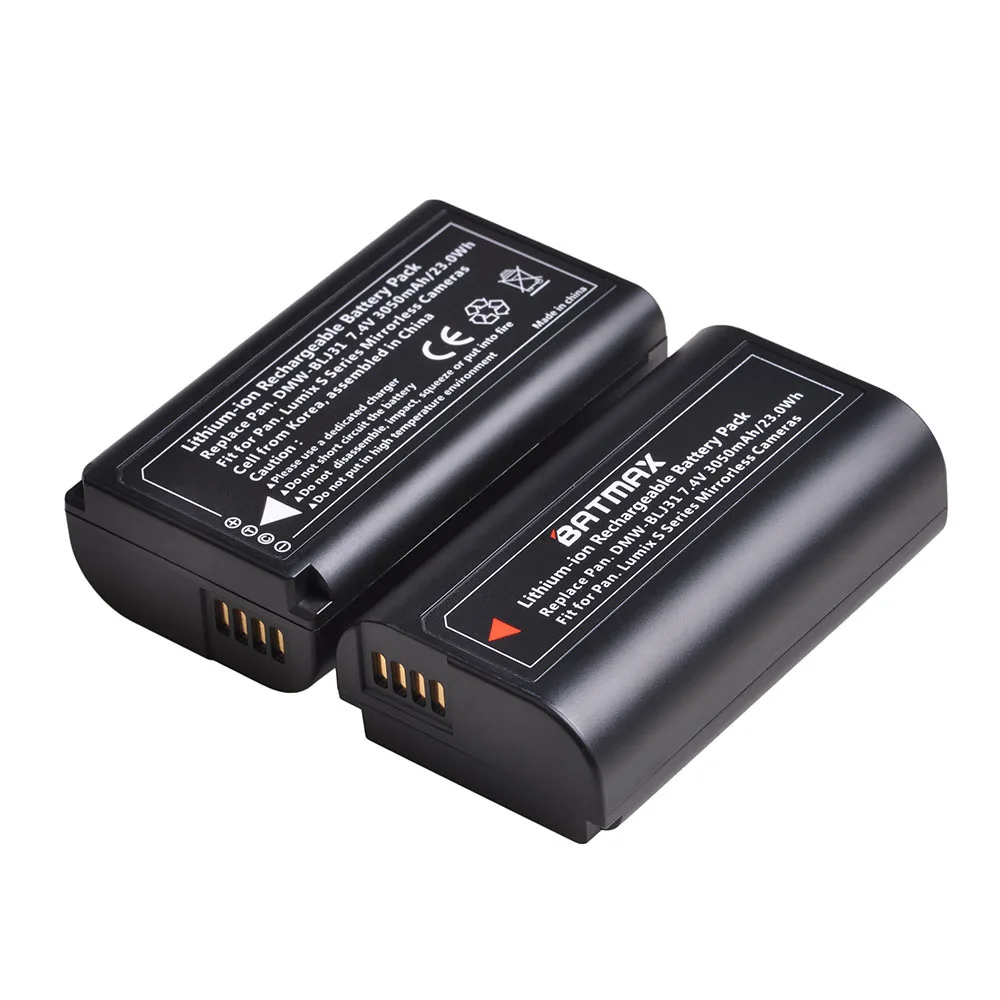 Batmax 3050mAh DMW-BLJ31 DMW BLJ31 BLJ31 batería + cargador Dual USB LCD para cámaras Panasonic LUMIX S1, S1R, S1H sin espejo - imagen 2