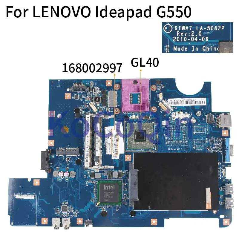 KoCoQin-placa base para ordenador portátil, placa base para LENOVO Ideapad G550, KIWA7, LA-5082P, 168002997, GL40 - imagen 3