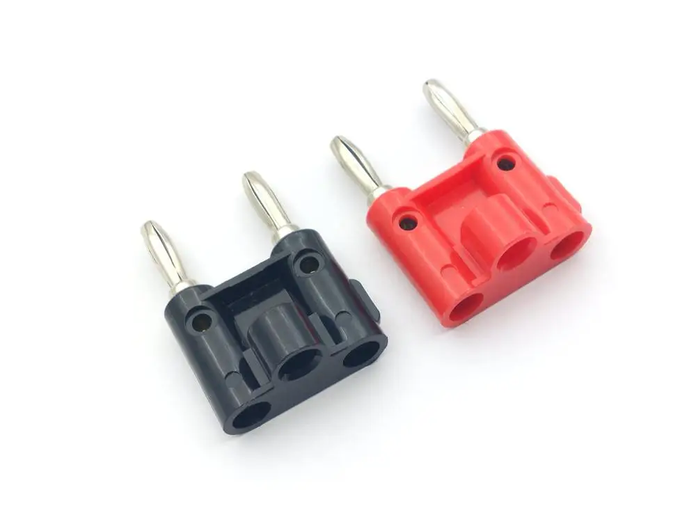Conector Banana para altavoz, conector doble de 4mm, niquelado, chapado en oro, tipo tornillo, rojo y negro, 2 unidades - imagen 3