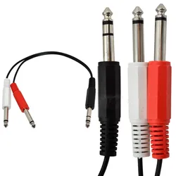 Adaptador 6,35 mm TRS a dual TS macho con contactos dorados premium