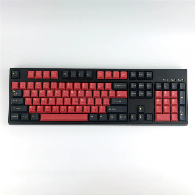 GMK-teclas clonadas samurái rojas, teclas de perfil de cereza subcama de tinte PBT para teclado mecánico MX Switch GH60 GK61 GK64 96
