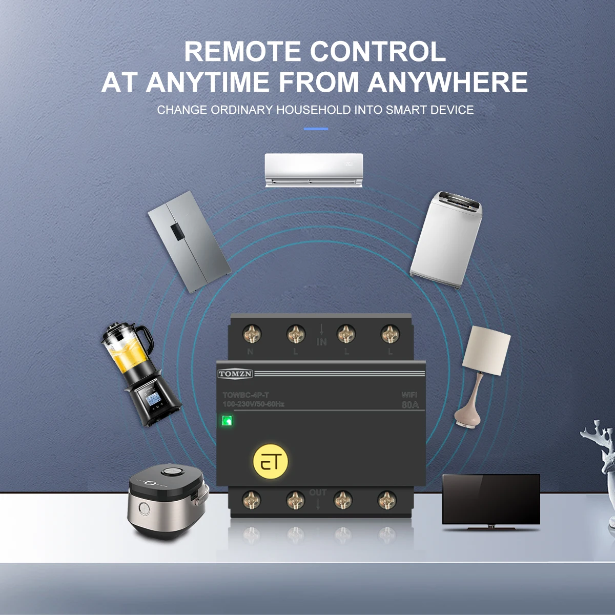 Disyuntor WIFI con carril Din, interruptor inteligente con Control remoto de Smart Life TUYA para hogar inteligente MCB TOMZN Mini TOWBC-4P-T - imagen 3