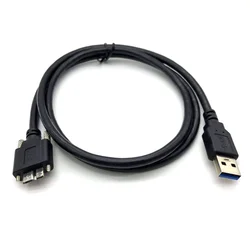 Cable USB 3.0 para cámara industrial con conector Micro-B y tornillo de bloqueo