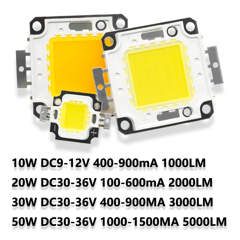 Módulo COB de 10W, 20W, 30W, 50W, DC30-36V, diodo de Chip de cuentas LED, bombilla para foco de enfoque al aire libre, cuentas de luz integradas para jardín DIY - imagen 4