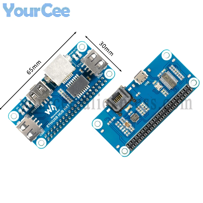 USB HUB HAT a Ethernet Puerto de red RJ45 USB HUB Hub Splitter Módulo de placa de expansión para Raspberry Pi 4/Zero W - imagen 4