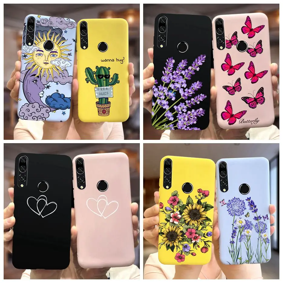 Para Huawei Y9 Prime 2019 funda STK-L21 elegante funda de teléfono de dibujos animados de flores para Huawei Y9 Y 9 Prime 2019 Fundas Coque parachoques