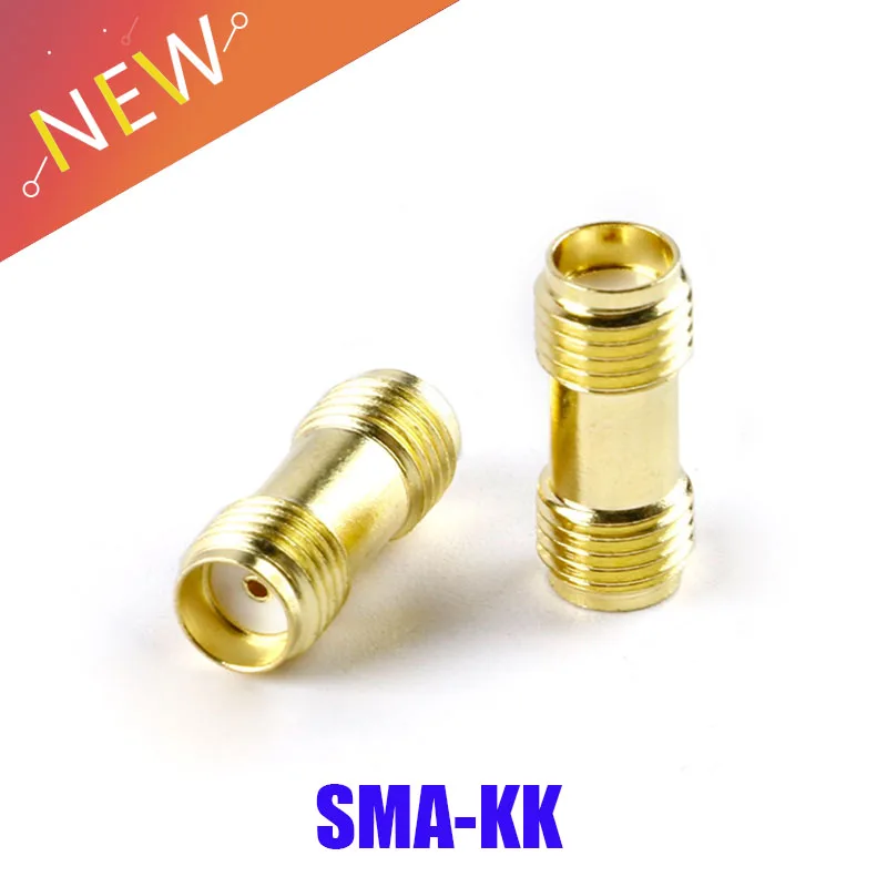 Conector hembra SMA a hembra, 2 adaptadores de RF Coaxial recto de Latón chapado en oro, doble SMA hembra, 2 uds.