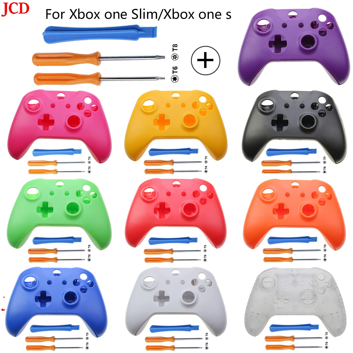 JCD 1 Juego de carcasa para Xbox One S, accesorios delgados, botón Mod, Kit de controlador, carcasa de cubierta personalizada para Xbox One Slim - imagen 2