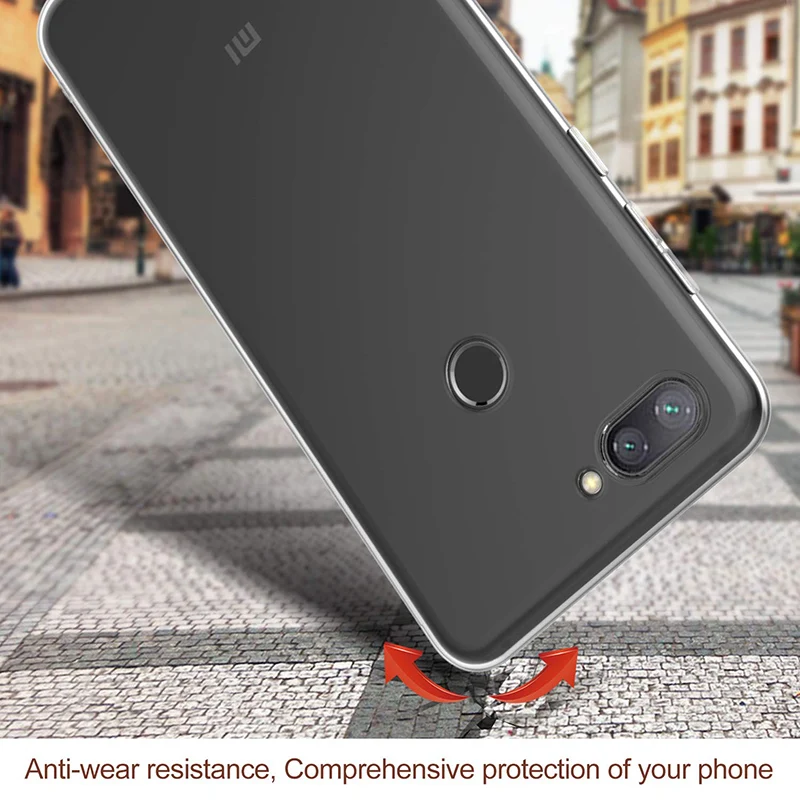 Fundas transparentes de TPU suave para Xiaomi Mi 8 Lite, Funda trasera protectora de silicona para cámara, Funda de cristal transparente para teléfono, Gel Mi8Lite - imagen 5