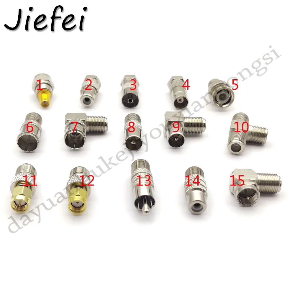 Adaptador macho y hembra tipo F, accesorio para televisor SMA, RCA, BNC, F, coaxial, macho y hembra, 15 unidades - imagen 4