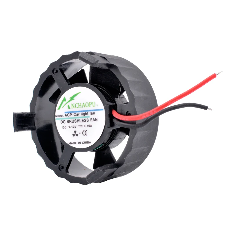ACP-ventilador de luz para coche, 9-12V, diámetro universal, 32mm, redondo, a presión, luz led para coche, lámpara de sol, tubo, pequeña luz, ventilador de refrigeración - imagen 3