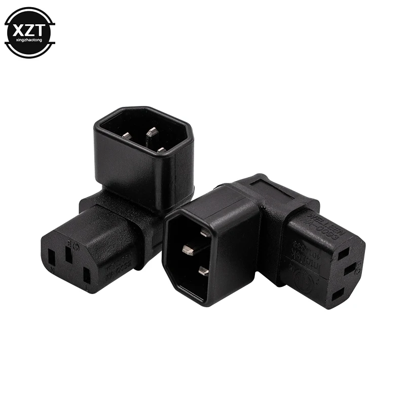 10A 3Pin IEC Connector Down UP 90 Angled IEC 320 C14 Male to C13 Female Power Adapter AC Plug for LCD LED wall Mount TV - imagen 5
