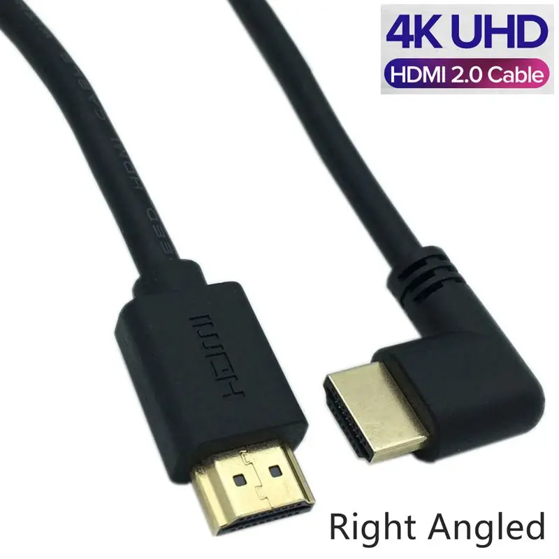 Cable 4K compatible con HDMI 2,0, Cable HDTV de ángulo de 90/270 grados, 15CM, 0,6 M, 1,8 M, 1080P, 3D para TV, PC, proyector, PS3, 4, ordenador Ultra 3D - imagen 5