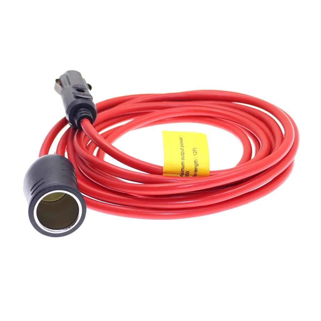 Encendedor de cigarrillos de coche, adaptador de Cable de extensión de enchufe de alimentación de 12V, 24V, 10A, encendedor de cigarrillos de coche fundido, 3m, 12 pies - imagen 3