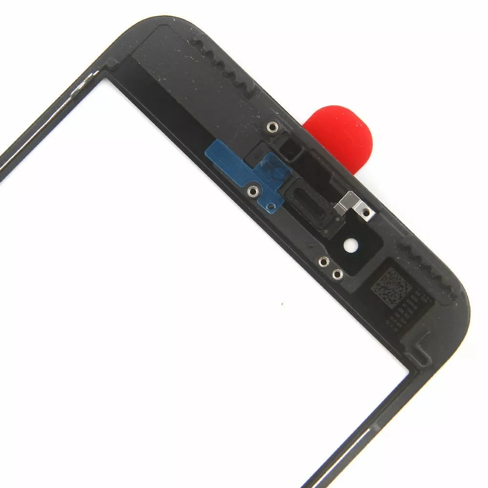 Un teléfono celular con un botón rojo en la parte posterior