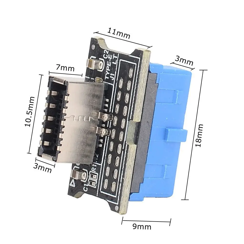 Enchufe de Panel frontal USB 3,0 tipo C, adaptador de extensión de cabezal de 19 pines a TYPE-E de 20 pines para placa base ASUS, interfaz externa USB3.1 - imagen 4