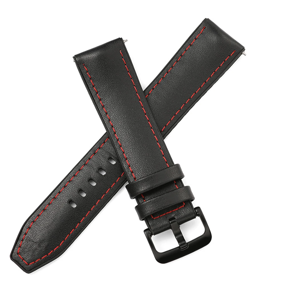 Leather Silicone Bracelet For Amazfit GTR 47mm Wrist Strap For Xiaomi Amazfit Pace / Stratos 1 2 3 / GTR2 / GTR 2e Watchband - imagen 4