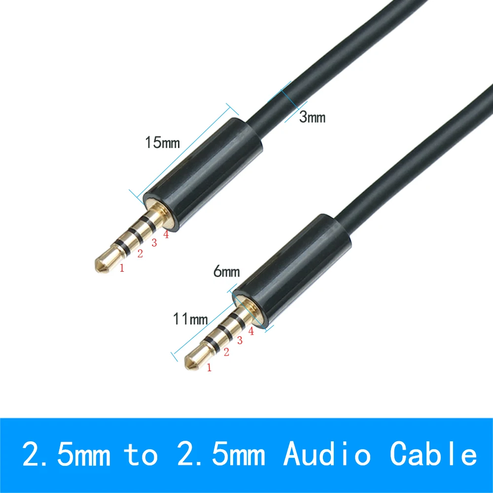 Cable Macho Jack 2,5 para Audio y vídeo, 8M, 4 polos, 2,5mm a 2,5mm - imagen 2