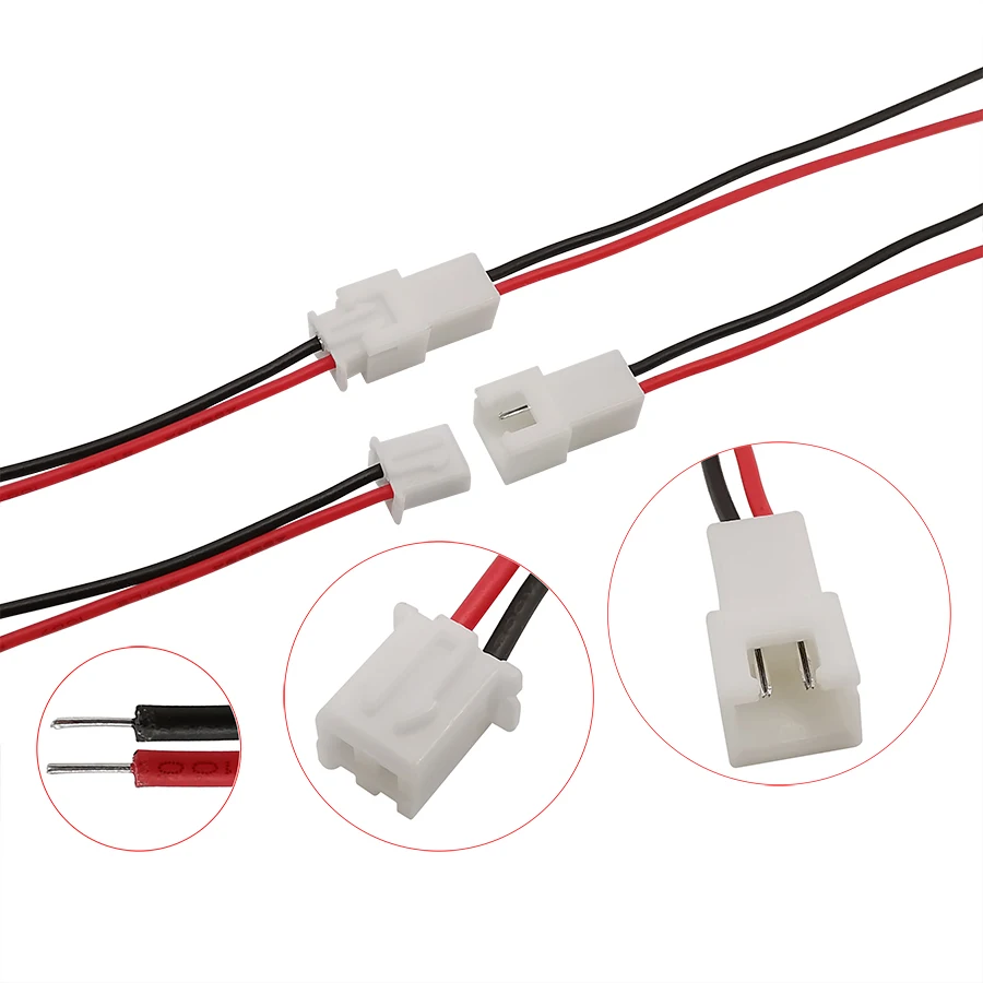 2/5/10 pares Micro 2 pines JST 1,25mm/PH 2,0/XH 2,54/SM 2P conector macho hembra con Cables de Cable - imagen 3