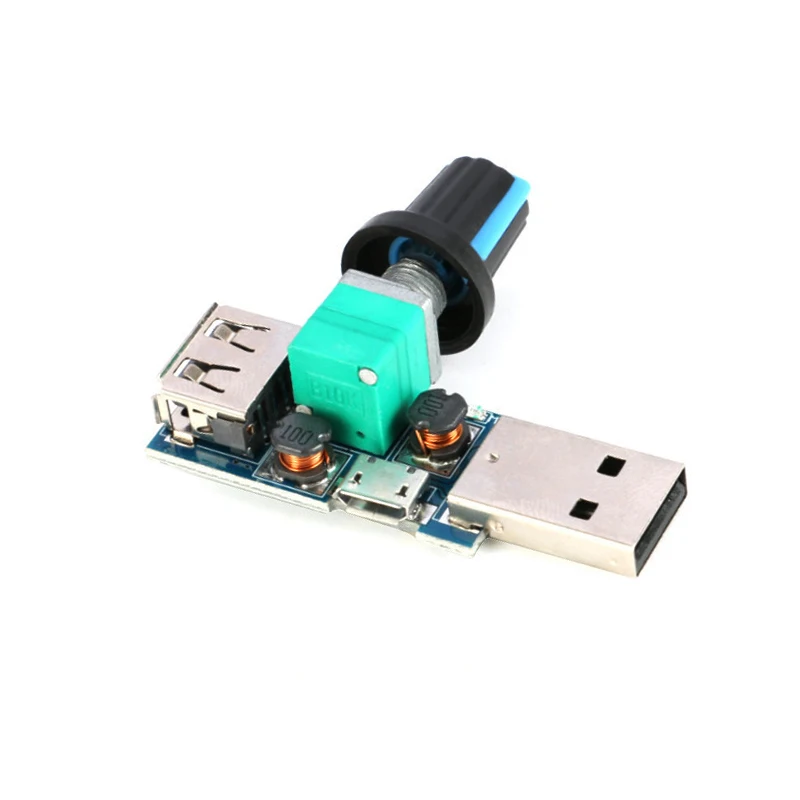 Regulador de ventilador Micro USB DC 5V, controlador de velocidad del viento, regulador de volumen de aire, refrigeración silenciosa, módulo de interruptor de reducción de ruido multifunción - imagen 2