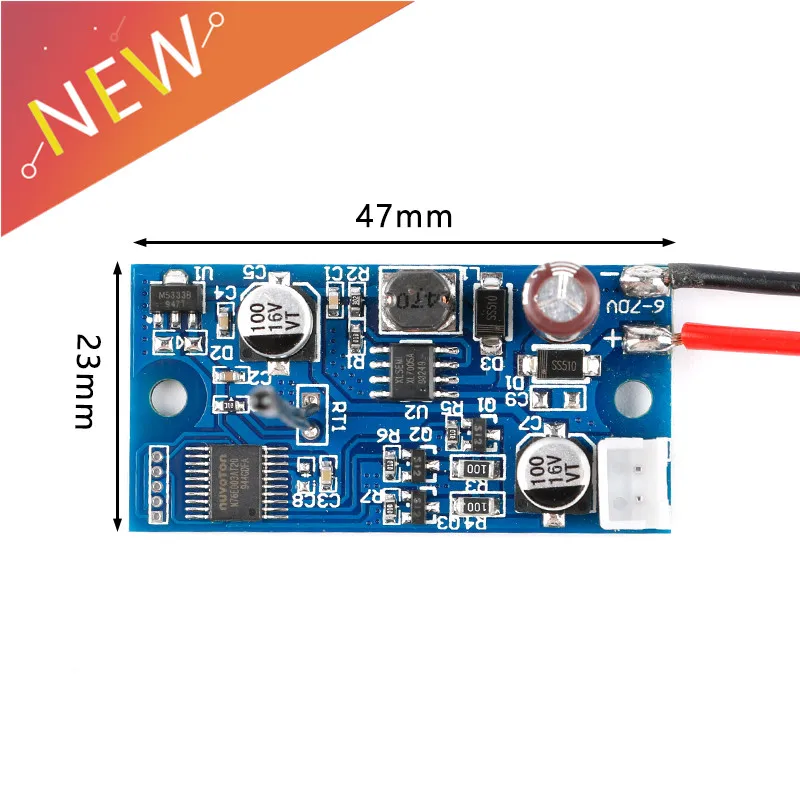 Ventilador de refrigeración inteligente, módulo de Control de temperatura, disipador térmico de chasis, controlador de velocidad del Motor para ordenador y PC, CC 6V-70V - imagen 3