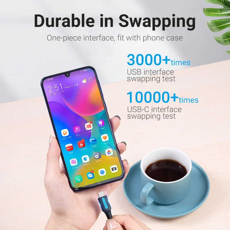 Vention Cable USB-C Carga Rápida Samsung Galaxy S10/S9 Huawei P20 Pro - imagen 4
