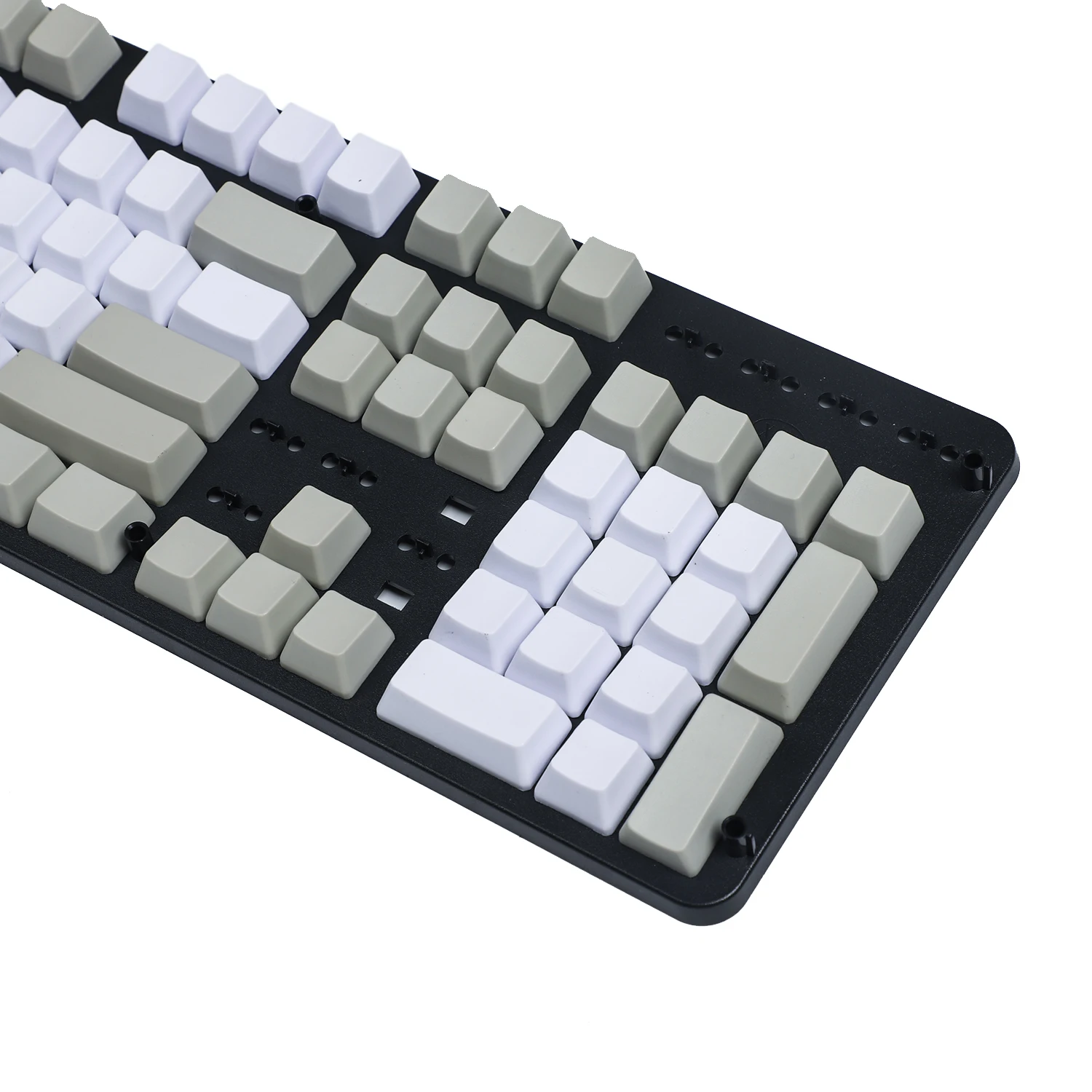 Teclas mixtas blancas y grises de 104 teclas, teclas gruesas de perfil OEM PBT para teclado mecánico 87 61 MX - imagen 2