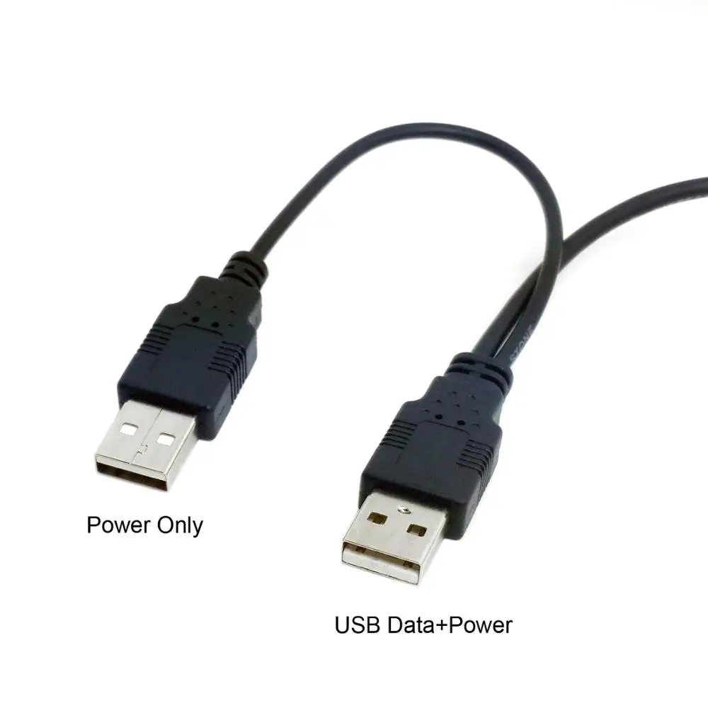 AM-BM Cable USB 2.0 Macho-Macho Alimentación Disco Duro Portátil