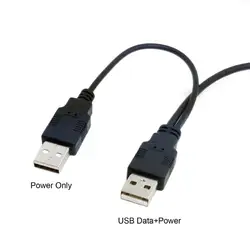 AM-BM Cable USB 2.0 Macho-Macho Alimentación Disco Duro Portátil