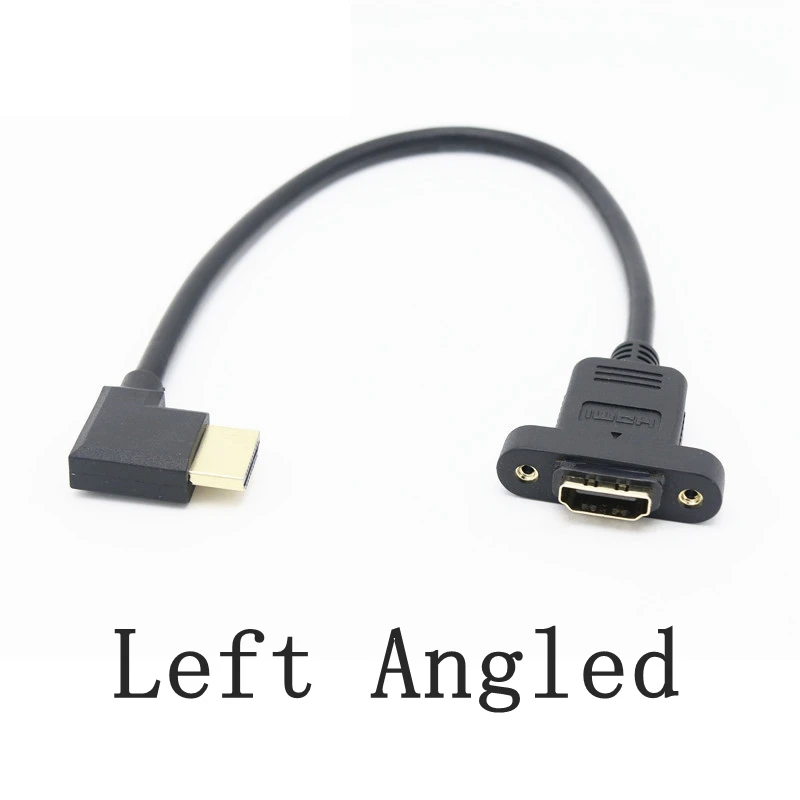 Cable HD de 90 ángulos macho a hembra, Cable de tornillo de montaje en Panel, Cable compatible con HDMI HDR 4K para adaptador extensor divisor - imagen 4