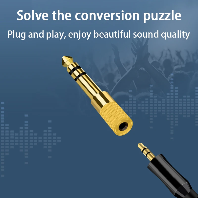 Conector Jack 6,5 6,35mm macho a conector hembra de 3,5mm, amplificador de auriculares, Adaptador de Audio, convertidor de micrófono AUX 6,3 3,5mm - imagen 3