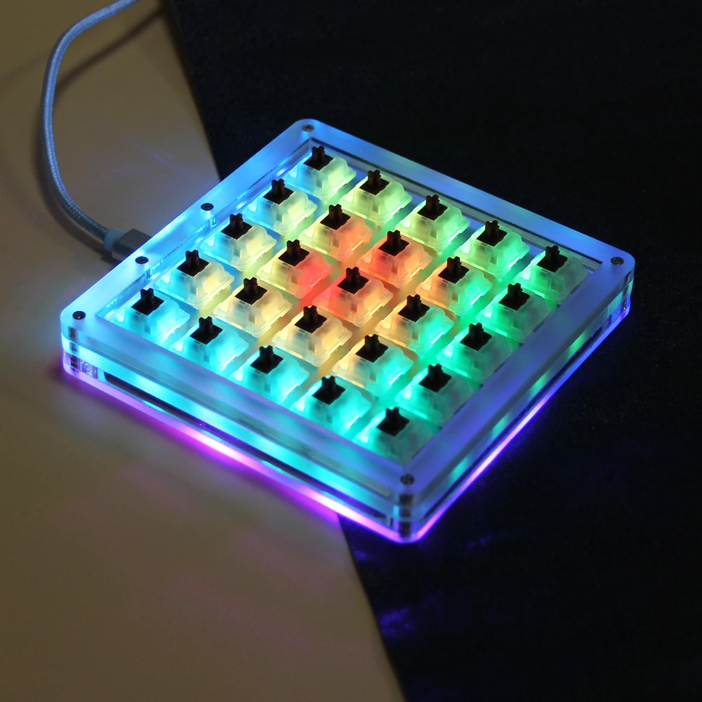 Hotswap-Teclado mecánico QMK con 25 teclas, teclado RGB para mini juego, Macropad, negro, blanco, Gatreron Cherry - imagen 2