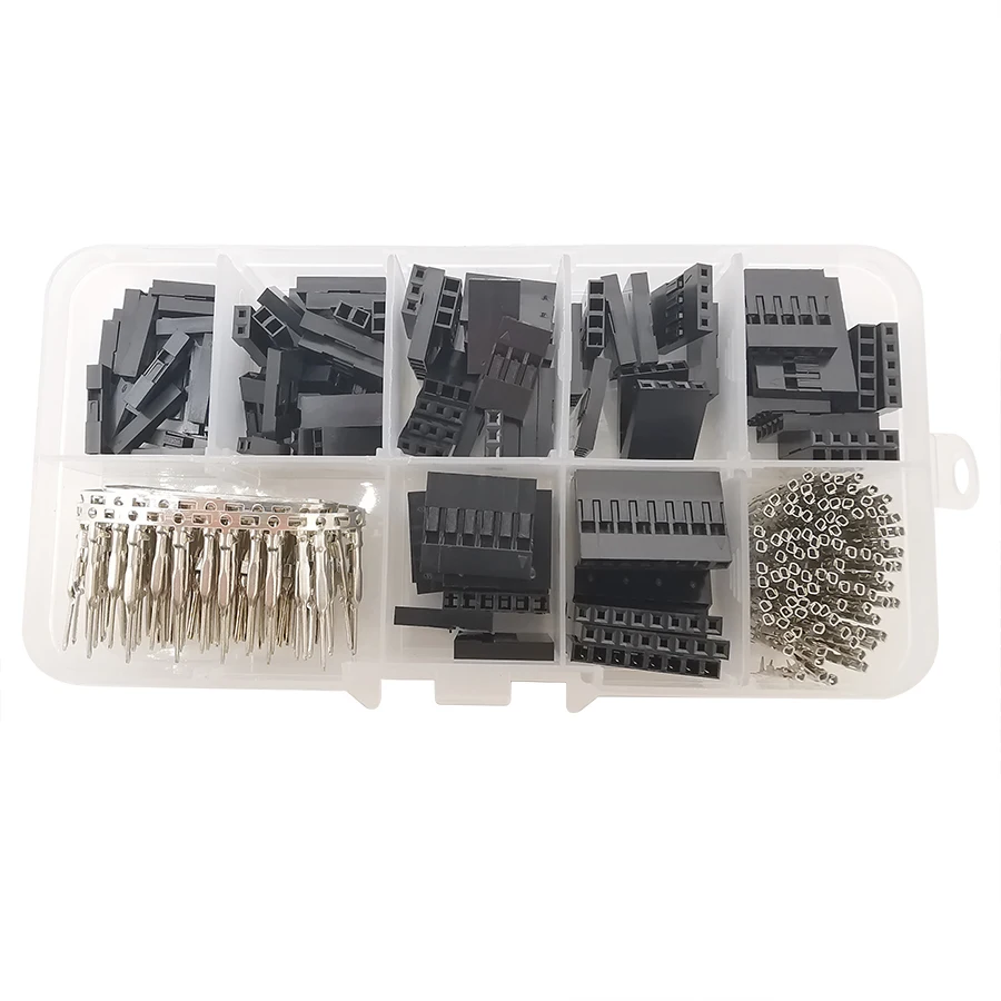 Kit de conectores de Cable Dupont, 310 unids/caja, 1/2/3/4/5/6/8Pin, pines de crimpado macho + cabezal de Pin hembra de Terminal, 2,54 unids/caja - imagen 5