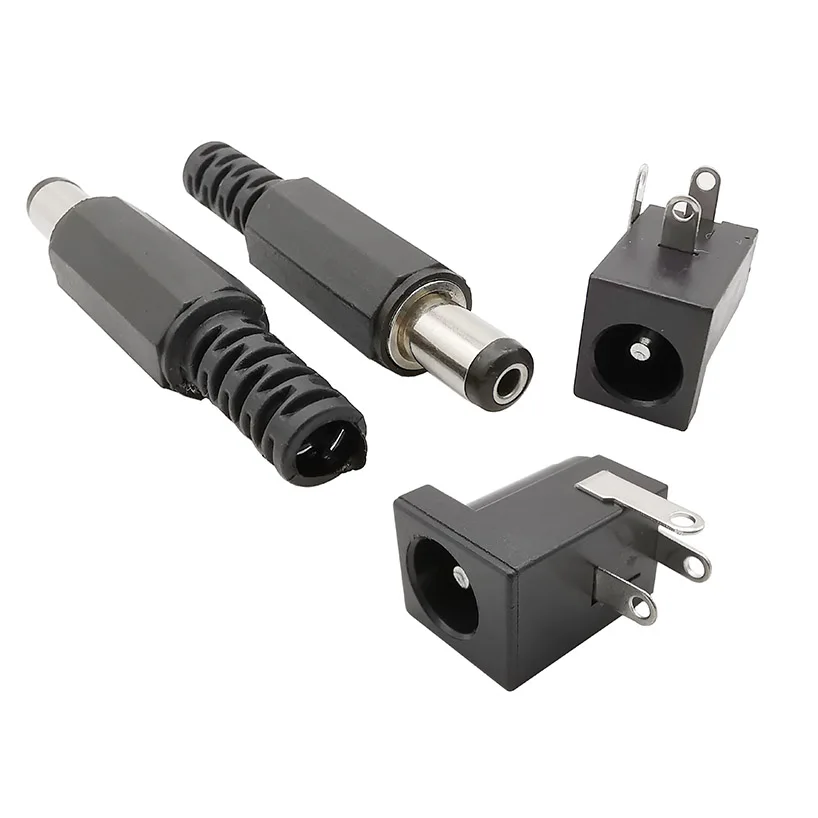 Enchufe de alimentación de CC, Conector de montaje PCB de 5,5x2,1mm, 10 piezas, 5,5x2,1, macho de alimentación de CC, adaptador de enchufe electrónico de carga DIY - imagen 3