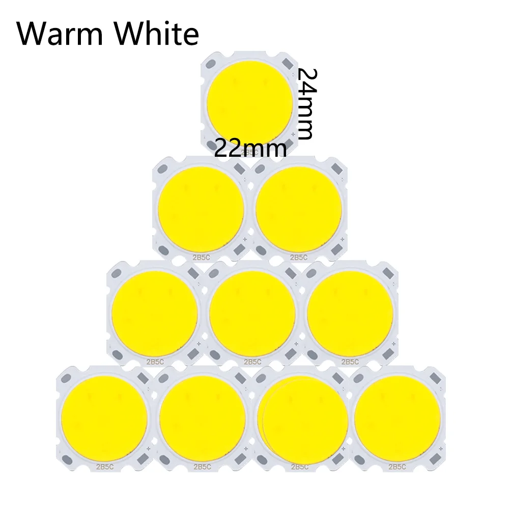 Chip de luz LED COB de 3W y 5W, accesorios de iluminación para lámpara, verde, azul, rojo, amarillo, 28MM, lote de 10 unidades - imagen 2
