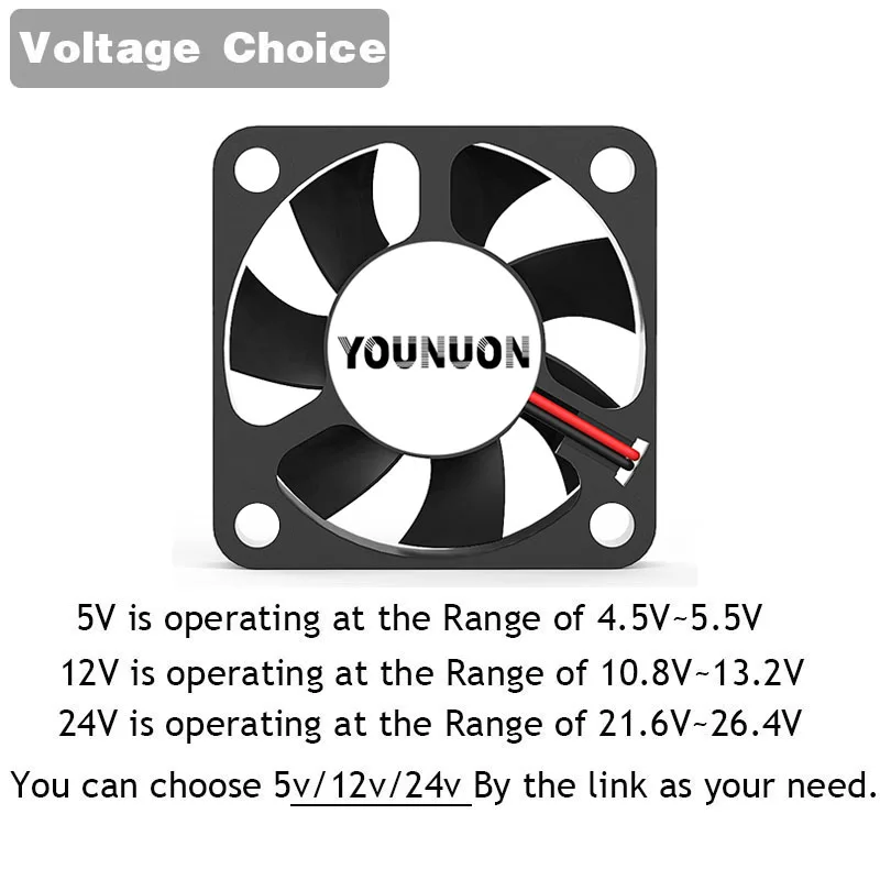 Rodamiento de bolas de 2 pines para ordenador y PC, ventilador de refrigeración para caja de impresora 3D 4010, 24V CC, 12V, 5V, 40mm x 40mm x 10mm, 2 piezas - imagen 2