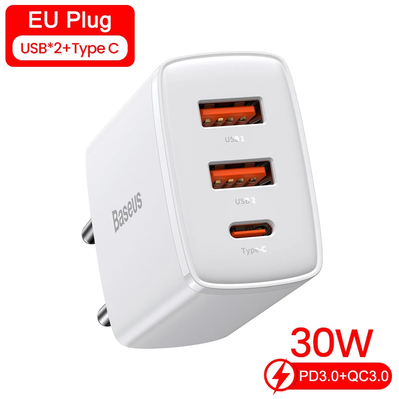 3 Ports 30W EU Plug