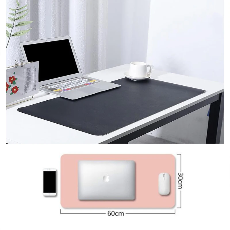 Muismat-alfombrilla de ratón de cuero PU para juegos, gran calidad, resistente al agua, antisuciedad, alfombrilla de escritorio acolchada para mascotas - imagen 2