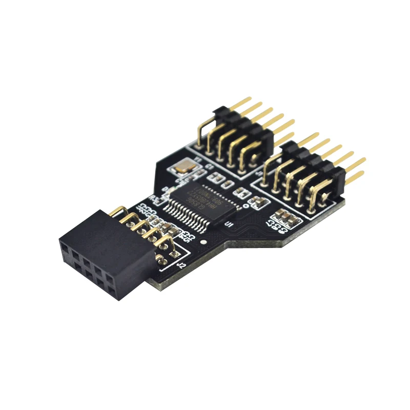 Conector USB 2,0 de 9 pines, conector hembra de 1 a 2, placa macho de 9 pines, adaptador para NZXT, refrigeración líquida para divisor RGB - imagen 4