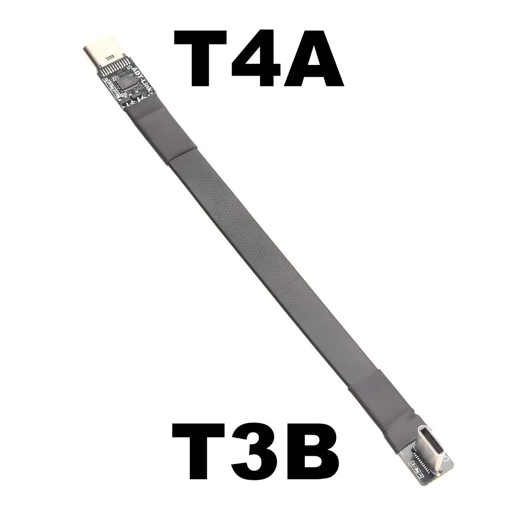 ADT-Cable de cinta plana para fotografía aérea, conector USB 3,1 tipo C macho a hembra, ángulo de arriba/abajo, 3A, USB C, FPC, FPV, para HDTV, AV, Gopro DSLR - imagen 3